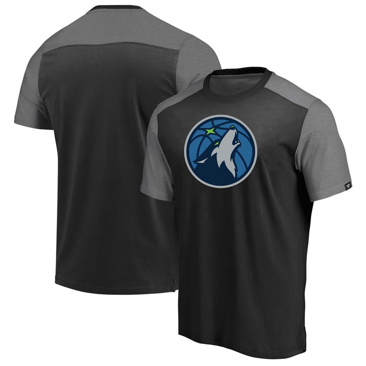 Minnesota Timberwolves Fanatics Branded Iconic Blocked T-Shirt Black,We sell and wholesale Minnesota Timberwolves Fanatics Branded Iconic Blocked T-Shirt Black on line form chian!